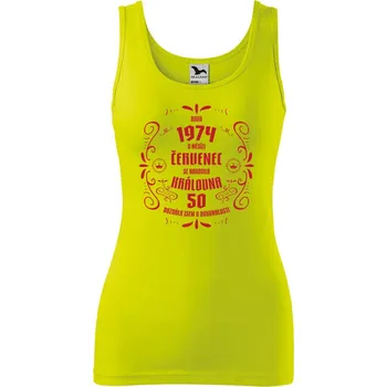 DOBRÝ TRIKO Dámské tílko s potiskem Narodila se královna Velikost: XL, Barva: Limetková