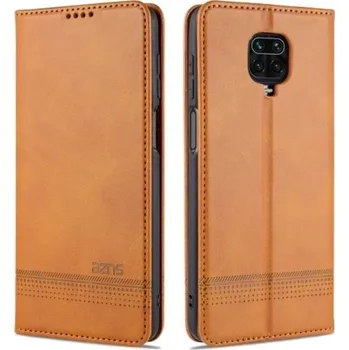 Pouzdro na mobilní telefon TT-TopTechnology Kožené pouzdro Xiaomi Redmi Note 9 Pro hnědé, brown, model knížka