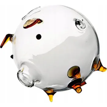 Pokladnička Pokladnička SKLENĚNÉ PRASÁTKO XXL PRŮHLEDNÉ SILNÉ SKLO NA DÁREK NA PENÍZE