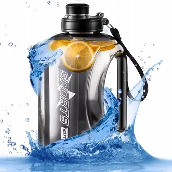 Láhev LÁHEV NA VODU 2500ML VELKÁ LAHEV NA PITÍ SE SLÁMKOU TRUBIČKOU TĚSNÁ S UCHEM MÍRA