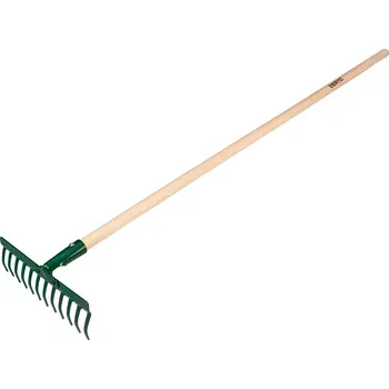 Hrábě VERTO Univerzální rovné hrábě, 12 zubů, nýtovaná hlava, dřevěná rukojeť 15G056