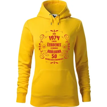 Dámské oblečení DOBRÝ TRIKO Dámská mikina s potiskem Narodila se královna Velikost dámské mikiny: L, Barva: Žlutá