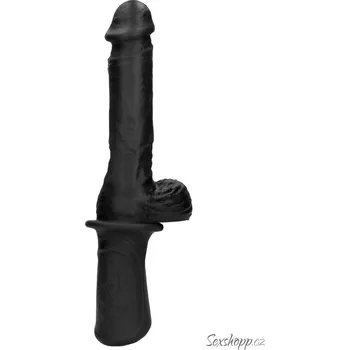 Vibrátor Realistický přirážecí vibrátor s varlaty Ouch!