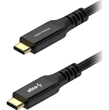 Kabel AlzaPower AluCore USB-C to USB-C 3.2 Gen 2 100W 1m černý