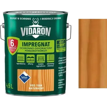 Olej na dřevo Vidaron Impregnat ochranná impregnační lazura na dřevo V05 Teak přírodní 4,5l