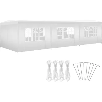 Jídelní set TecTake GmbH 405969 pavilon miramas s 8 bočními díly, vodotěsný, 9x3m - bílá