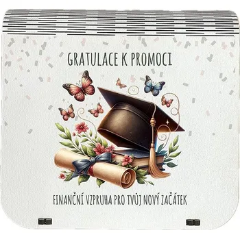 Vánoční dekorace Coolkousky Originální dárková krabička na bankovky v injekcích - "Gratulace k promoci"