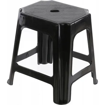 Taburet Taburet stolička podnožka sedátko 41x43x34 cm kompaktní do 110 kg černý