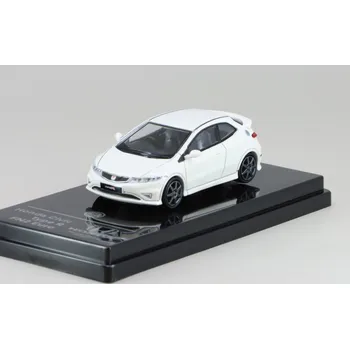 autíčko Honda Civic Type R EP3 2001 bílá RHD Pravostranné Řízení 1:64 - PARAGON Models Honda Civic Type R EP3 2001 - kovový model auta 1/64