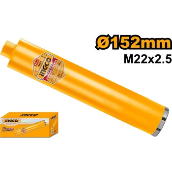 Vrták Ingco korunka vykružovací diamantová 152 mm, M22 x 2,5 DCB581528