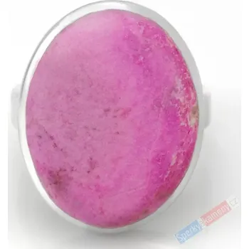 Prsten Stříbrný prsten (Ag 925/1000) s kobaltovým kalcitem QAA, vel. kamene cca 24 x 20 mm, "maliny se smetanou", RARITA (KKC9681R)