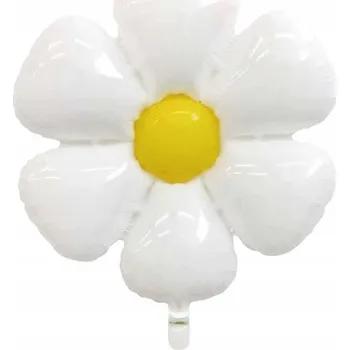 Balónek Fóliový balónek KVĚTINA SEDMIKRÁSKA dekorace narozeniny BÍLÁ dekorace dort