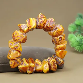 Náramek Jantarový náramek žluté korálky abakus unisex univerzální velikost