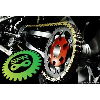 Řetězová sada pro motocykl SFR hnací řetěz 520S-120 (120 článků) bez O-kroužků zesílený (28 KN) barva zlatá (SFR hnací řetěz 520S-120 (120 článků) bez O-kroužků zesílený (28 KN) barva zlatá)