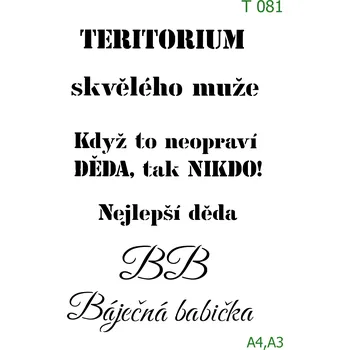 Šablona T 082 - A4 , Nelepící folie