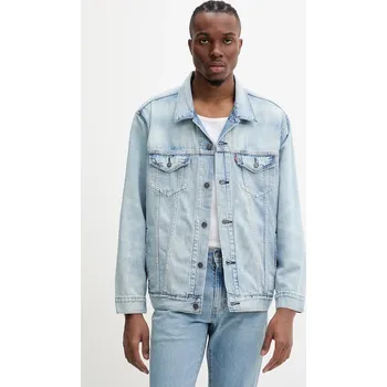 Pánská casual bunda Džínová bunda Levi's pánská, černá barva, přechodná, oversize, A5782 50X, vel. M