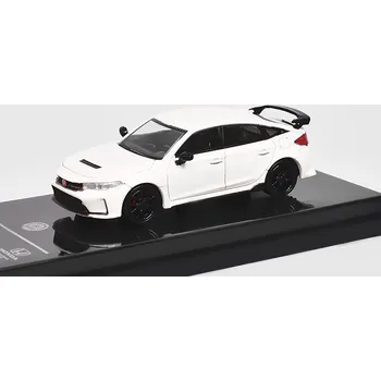 autíčko Honda Civic Type R FLC 2023 bílá RHD Pravostranné Řízení 1:64 - PARAGON Models Honda Civic R FL5 2023 - kovový model auta 1/64