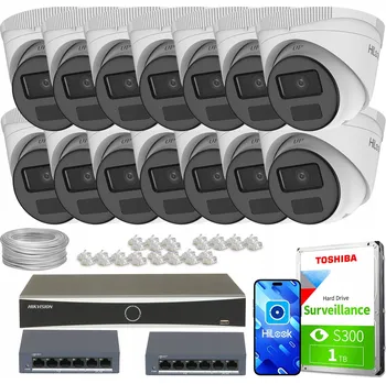 IP kamera Sada pro monitoring 14x IPCAM-T2-P Full HD PoE IR 20m HiLook od Hikvision