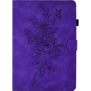 Pouzdro na tablet VSECHNONAMOBIL 57126 ART FLOWER Zaklápěcí pouzdro Huawei MatePad T10 / T10S fialové