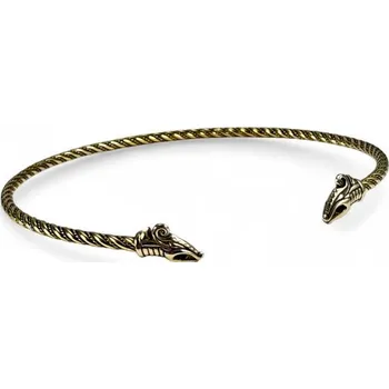 Náhrdelník Drakkaria - splétárna DREKI, severský drak, mosazný torques