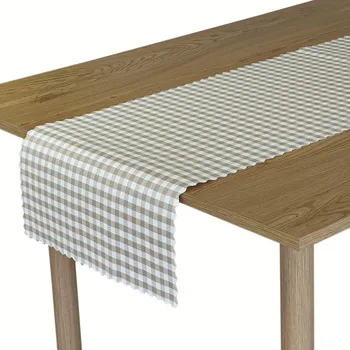 ubrus Běžec na stůl Odolný proti skvrnám Dekorativní Greta Kostkovaný Béžový 50x160 cm