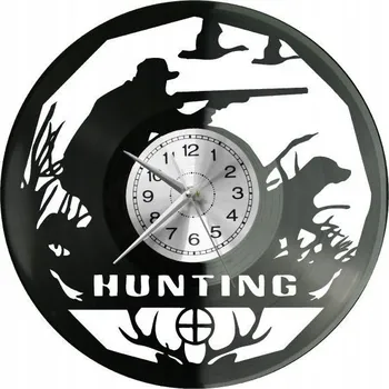 Hodiny Hodiny pro myslivce Lov Lovecké nástěnné hodiny Vinylová deska Moderní 30 cm kulatý