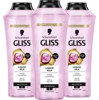 Šampon Gliss Kur Liquid Silk Šampon na vlasy 400 ml x3