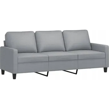 Pohovka Třímístná pohovka, světle šedá, 180 cm, čalouněná látkou