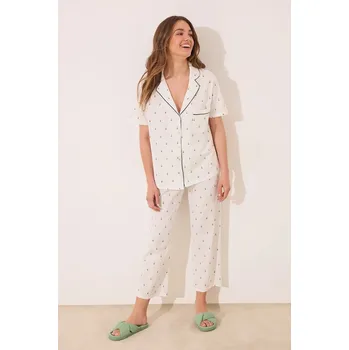 Dámské noční prádlo Bavlněné pyžamo women'secret 3599200 bílá 00X, vel. S