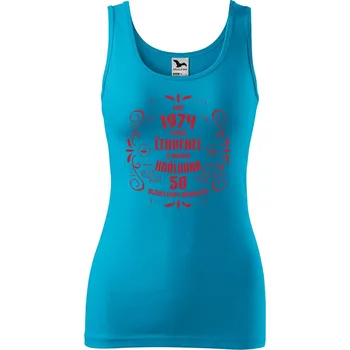 DOBRÝ TRIKO Dámské tílko s potiskem Narodila se královna Velikost: XL, Barva: Tyrkysová