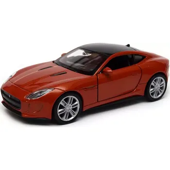 autíčko Welly Jaguar F-Type Coupe 1:34 tmavě oranžový
