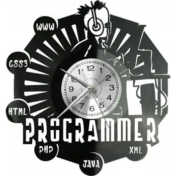Hodiny Hodiny pro Programátora IT Nástěnné Hodiny Vinylová Deska Moderní Dekorace