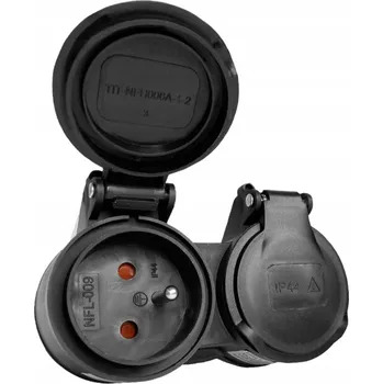 Elektrická zásuvka Elektrická prodlužovací lišta rozbočka Hilark černá