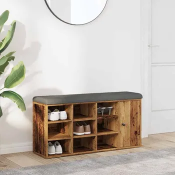 vidaXL Lavice s botníkem 102x32x50 cm Engineered Wood [835091] Barva: Staré dřevo