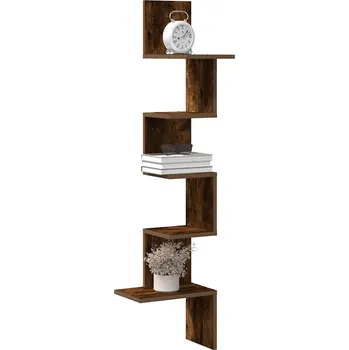 police vidaXL Nástěnná rohová police 32x32x127,5cm kompozitní dřevo [860517] Barva: kouřový dub