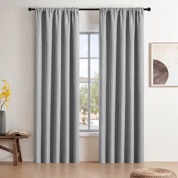 Závěs Matný zatemňovací závěs, šedý, 135 X 250