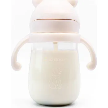 Kojenecká láhev Kidnort Hrneček s brčkem Bringebaer 240 ml Pudrový