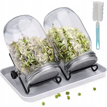 Sklenice 2 ks Nakličovací Nádoba skleněná s podstavcem, víkem a sítkem