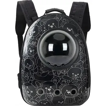 Obraz Batoh na přenášení zvířat pro přepravu černé přepravka s plyšovým medvídkem