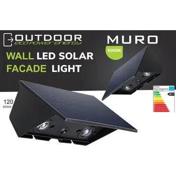 Venkovní osvětlení SOLÁRNÍ LAMPA FASÁDNÍ LED ZAHRADNÍ SOLÁRNÍ SVĚTLO SE SENZOREM SOUMRAKU