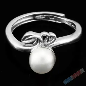 Prsten Stříbrný prsten (Ag 925/1000) s bílou sladkovodní perlou QA, vel. cca 7 mm (PB452R)