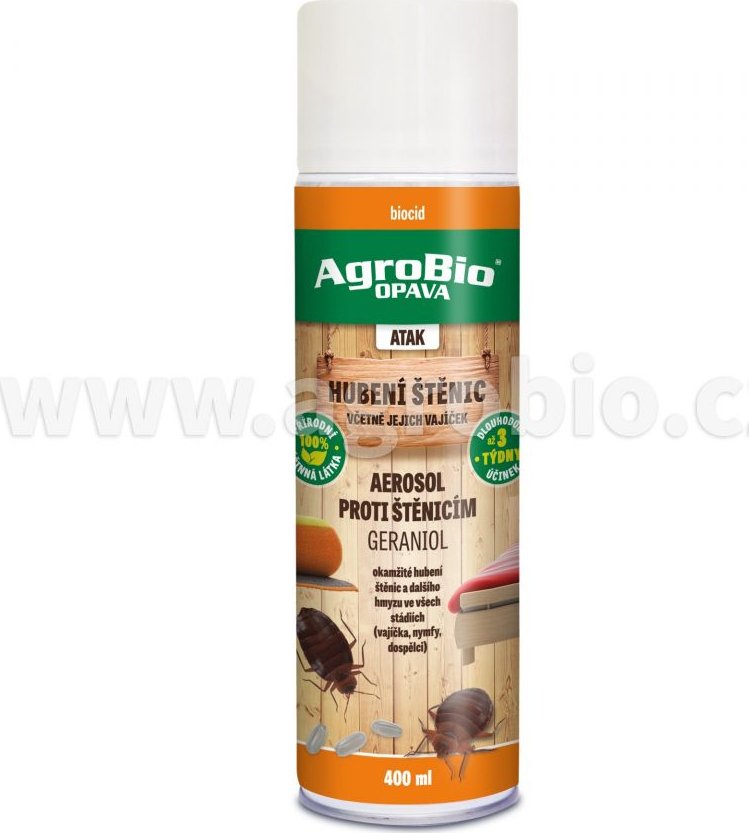 AgroBio OPAVA ATAK Aerosol proti štěnicím Geraniol 400 ml/R
