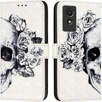 Pouzdro na tablet VSECHNONAMOBIL 91556 ART Peněženkový kryt pro TCL 501 SKULL