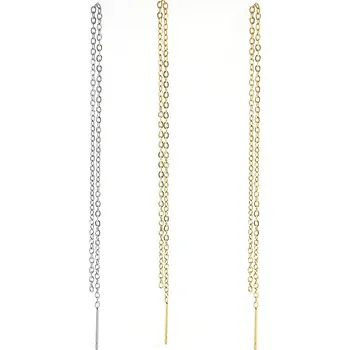 Materiál na výrobu šperku Řetízkové náušnice z chirurgické oceli +-16cm - 1Ks - Nerez SL / 1Ks