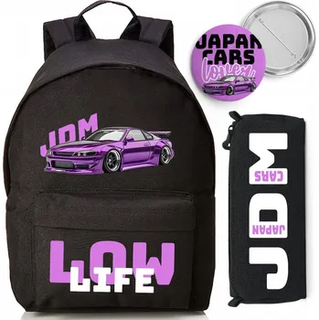Školní batoh ŠKOLNÍ SADA Batoh + Penál + Odznak JAPAN CARS Pro Každodenní Použití Do Školy