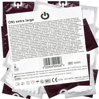 Kondom On) Bulk-Pack: Extra Large, 100 wide condoms