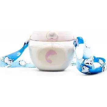 Kidnort Dětská lahev se šňůrkou Baer 300 ml Pudrová