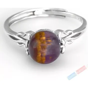 Prsten Stříbrný prsten (Ag 925/1000) s kakoxenem QA, vel. kamene cca 8 mm, RARITA (KK5142R)