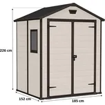KETER MANOR 6 x 5 DD zahradní domek, 185 x 152 x 226 cm, béžová 17197128 extended_warranty