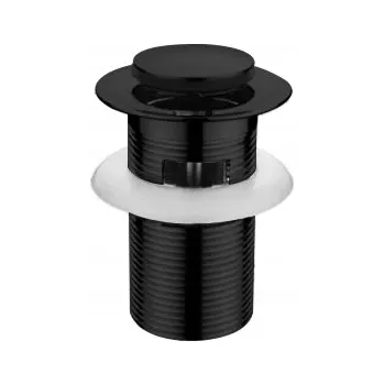 Sifon Zátka umyvadlová bez přepadu/s přepadem klik-klak kulatý CALDO černá